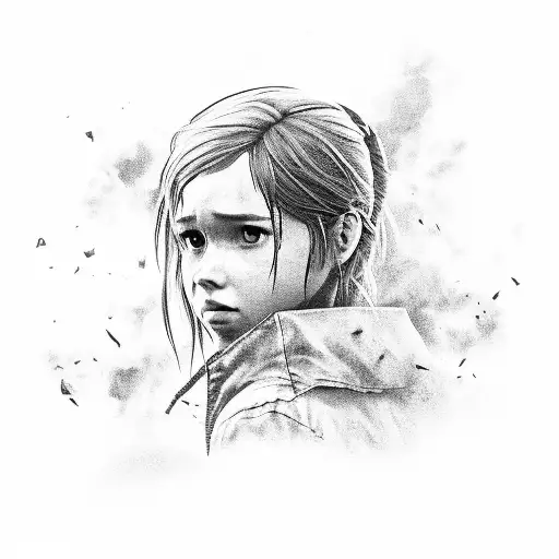Ellie Anda Joel From The Last Of Us With A Broken And Naturally Skycrapper In The Backgruounf