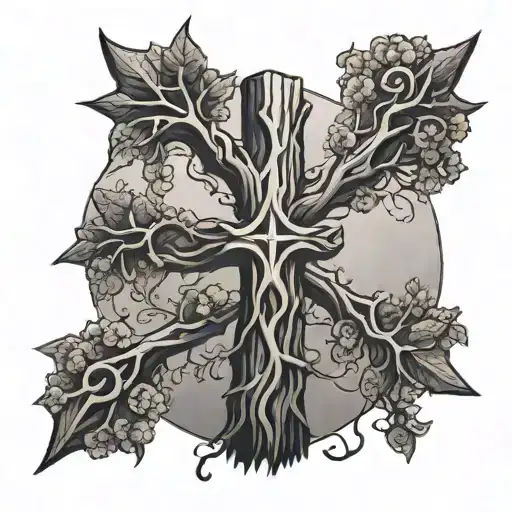 Tree Cross With Nail In It