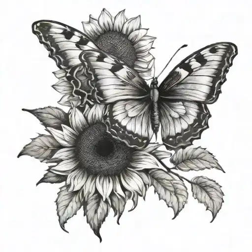 Butterfly On Sunflower