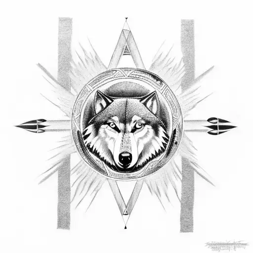 Medicine Wheel With Wolf Eyes