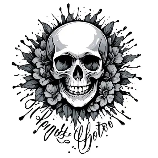 Motivational Quote Surrounded Skull