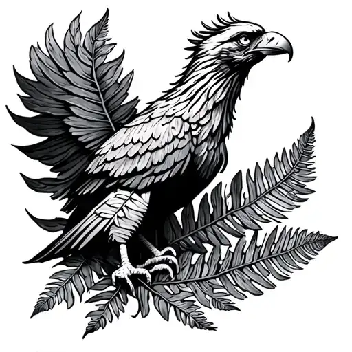 Polish Eagle Wrapped In A Silver Fern Leaf