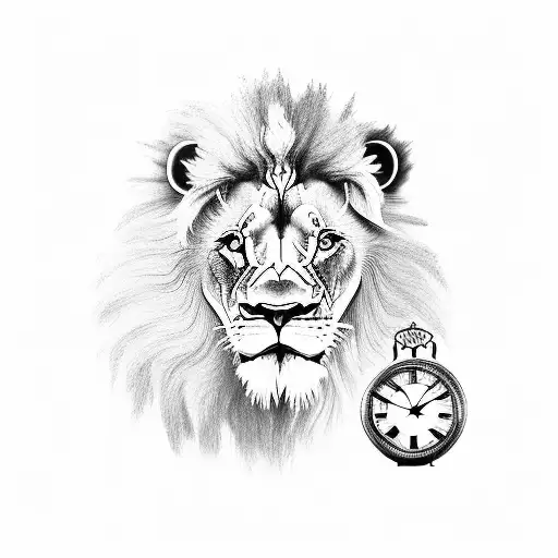 Lion And Clock And Cross