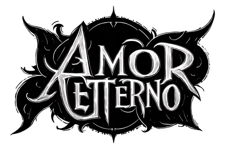 Amor Eterno Lettering In Gothic Font