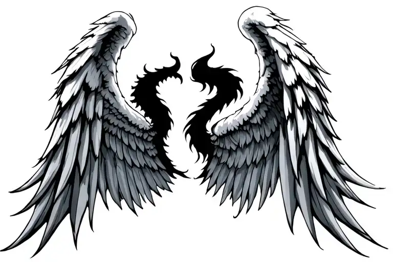 Angel Half Demon Wings