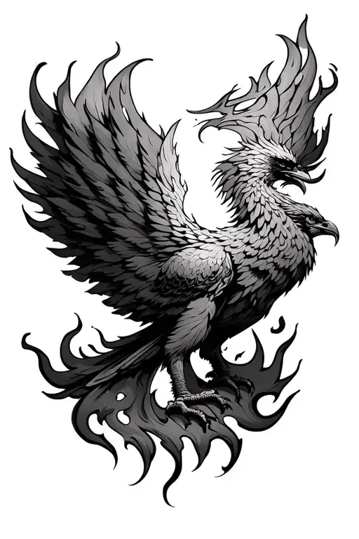 Phoenix Rising From Flames