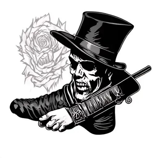 Gangster Tattoo From Ankle To Calf