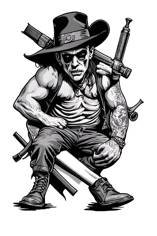 Gangster Tattoo From Ankle To Calf