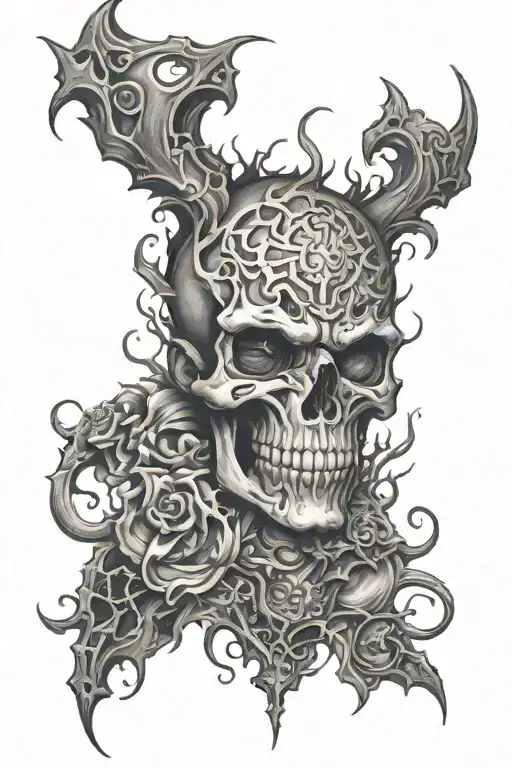 Dark And Evil Scary Tattoo That Resembles Addiction