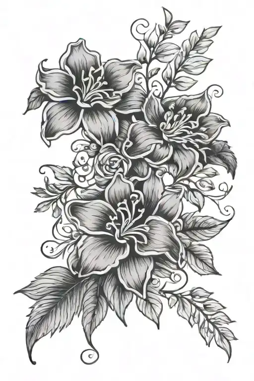 Vine Tattoo Birth Flowers