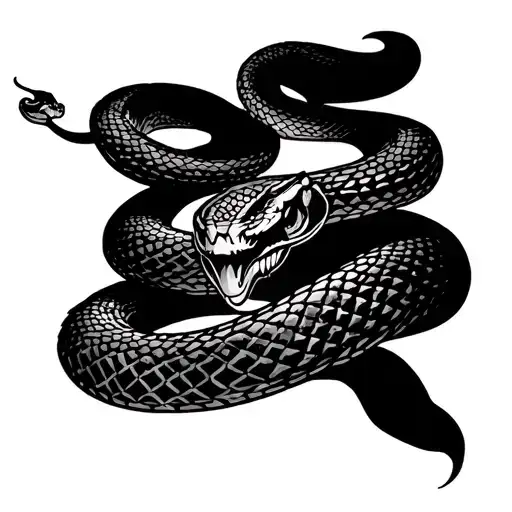 Map With Grid Lines And Snake Slithering