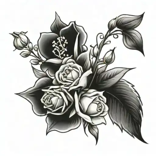 Cross Over Roses And Lily Of The Valley Flowers