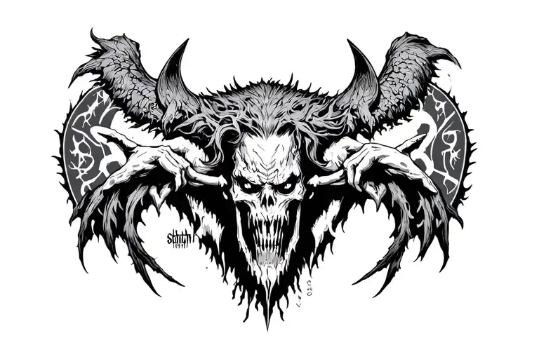 Behemoth Satyricon And Illnath Album Cover Elements From Wrist Along Forearm