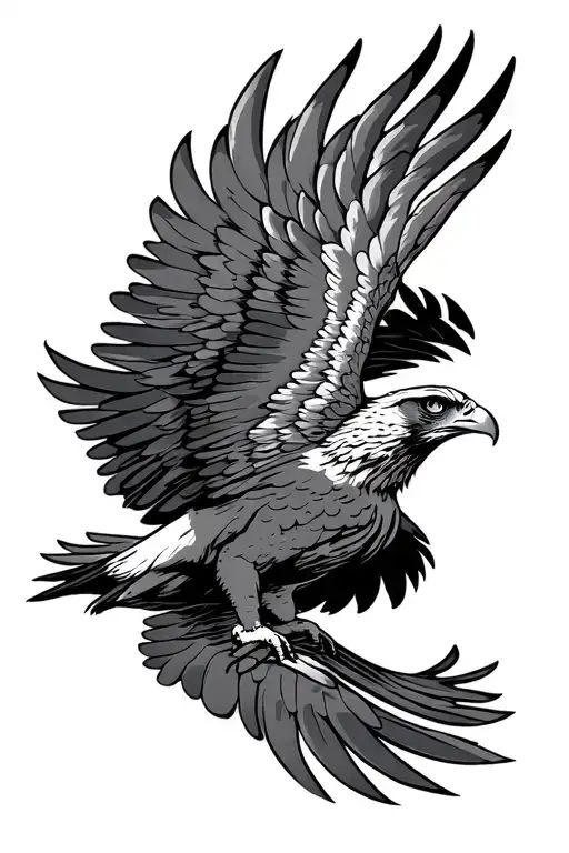 Hawk With Six Wings Spread