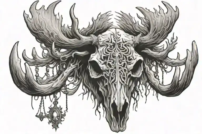 Evil Moose Skull