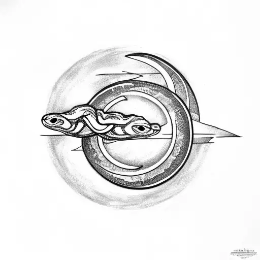 Snake With Sun And Moon