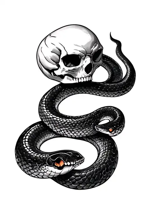Snake With Skull
