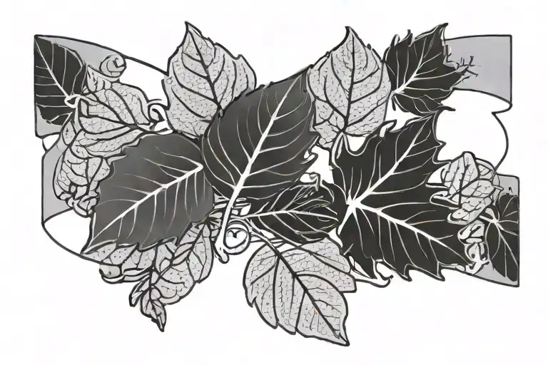 Women's Bracelet With Autumn Leaves Tattoo