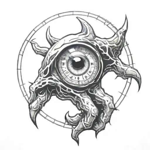 Eyeball Clock Demon Hand