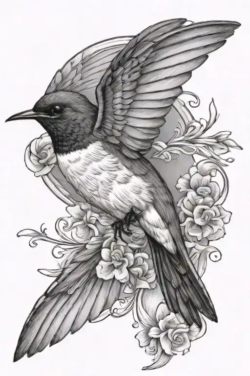 Hummingbird Barn Swallow Flying