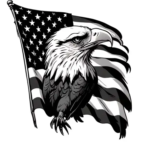 Usa Flag With Eagle