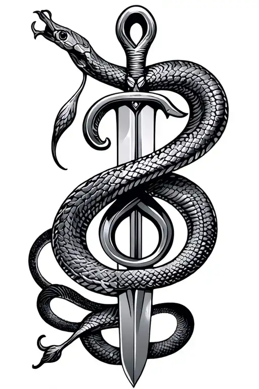 G Clef With A Sword And Snake