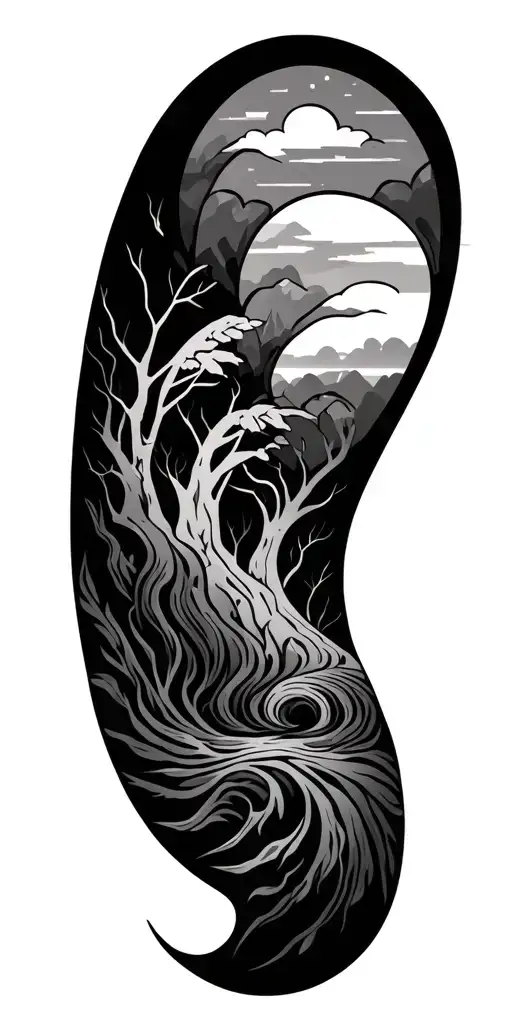 Psychedelic Shaped Forrest Geometric Design Incorporating