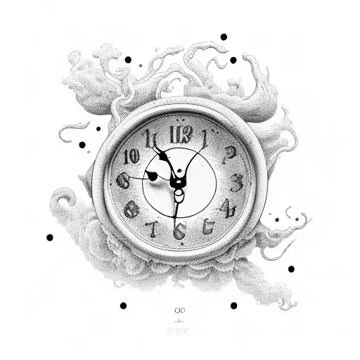 Father Time And Mother Nature Back To Back - Forming A Clock - White Background - No Skin