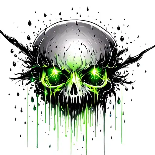 A Rainy Background With Light Green Lights Turned