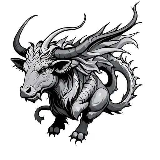 Taurus Bull And Dragon