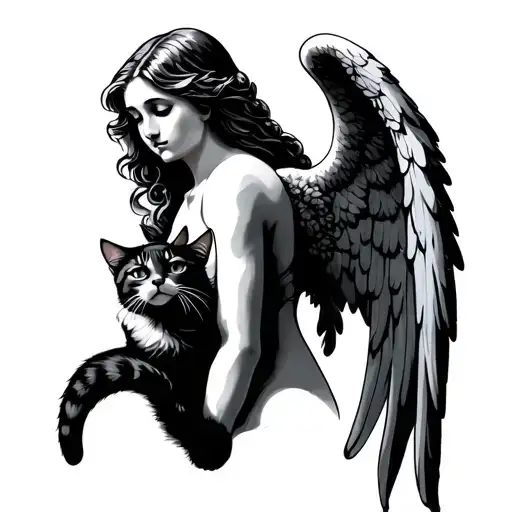 Angel With Cat