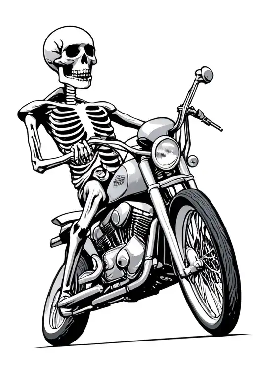 Skeleton Riding Motorcycles