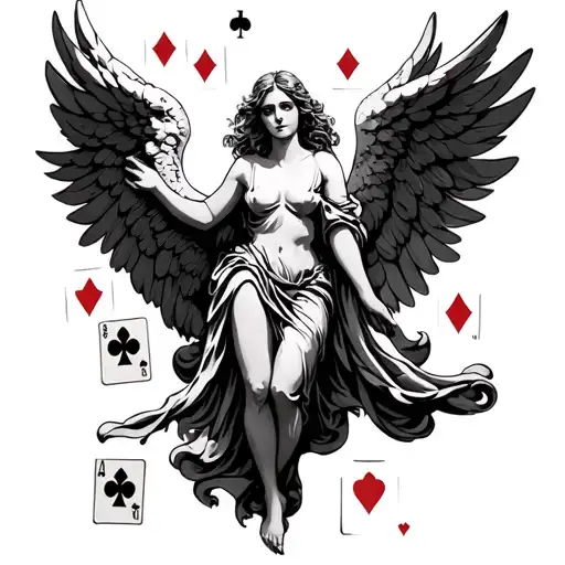 Angel And Cards Arranged