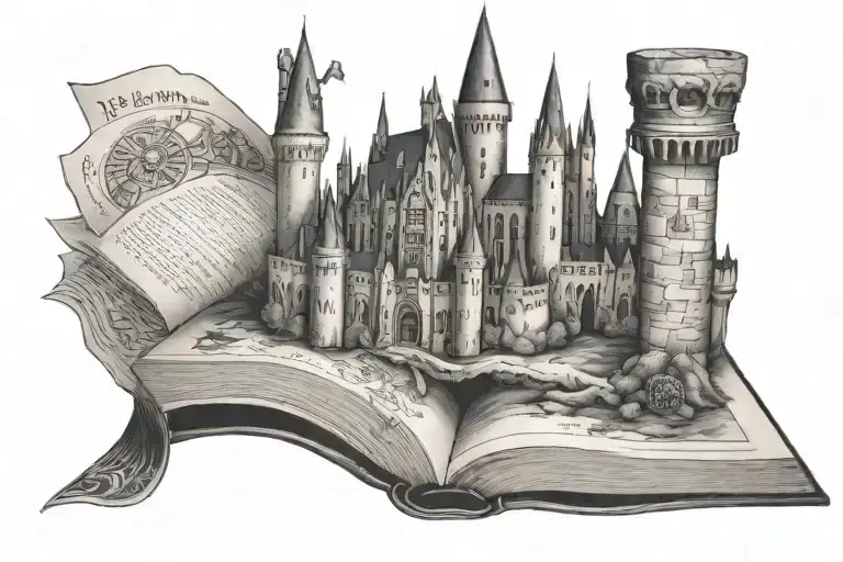Hogwartz Castle Coming Out Of A Book