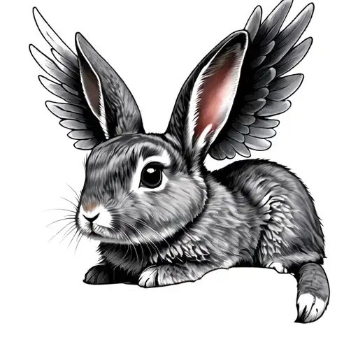 Rabbit With Angel Wings