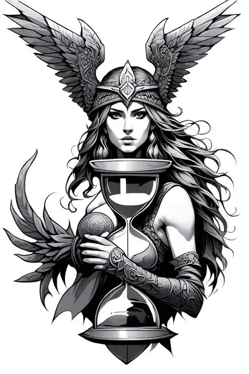 Valkyrie Warrior Woman With Hourglass Wrapped