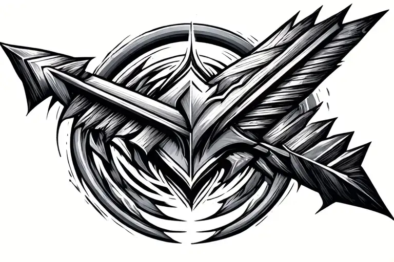 Arrow Style Tattoo Design Combining