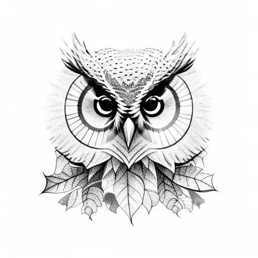 Owl With Leaves