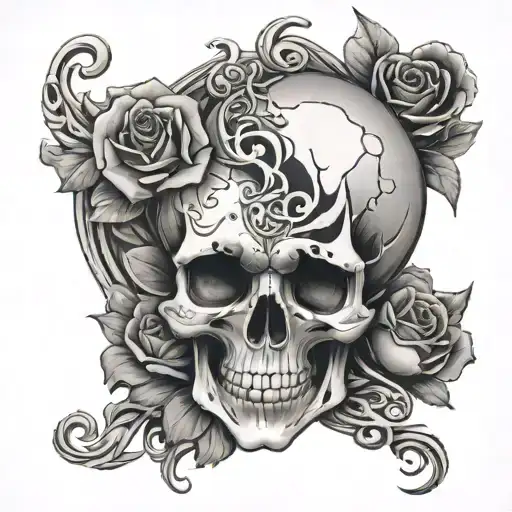 Skull And Heart And Name Written
