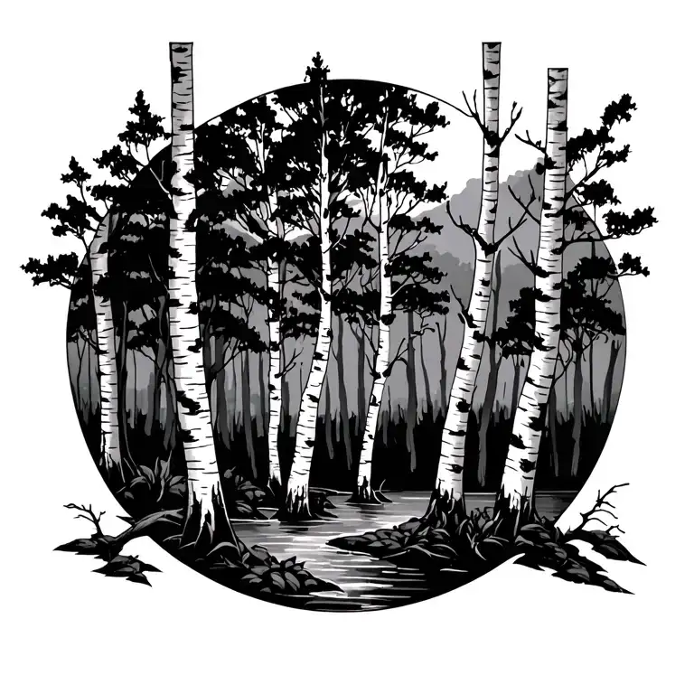 Birch Trees Realistic