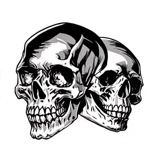 Skull With A Dark Mood Behind It