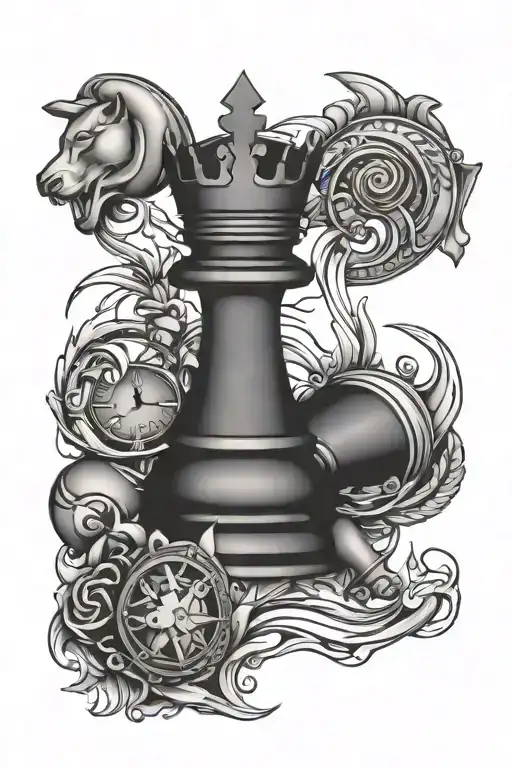 Queen Chess Piece And Cancer Zodiac Sign