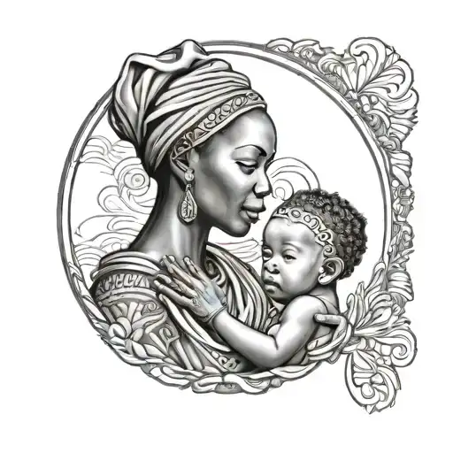 Africa Mother Holding Son