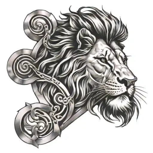 Lion And Cross