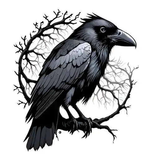 Raven With Tree Of Life