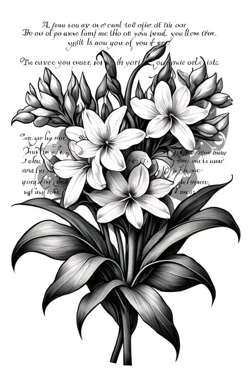 Hyacinth Flowers And A Bible Scripture Verses Flowing