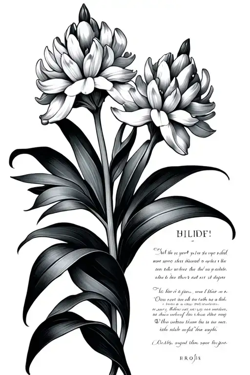 Hyacinth Flowers And A Bible Scripture Designs Embedded Within