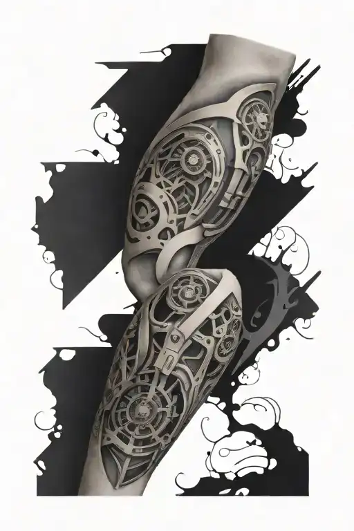 Biomechanical Inner Arm Shades Of Black Grey