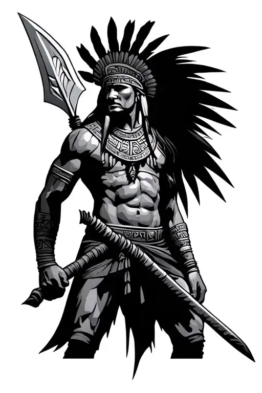 Aztec Warrior Spear