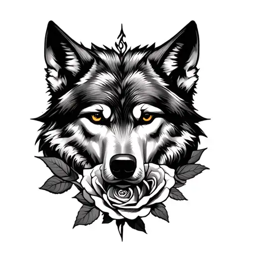 Wolf Hrad And Wolfs Team With Roses And Budha